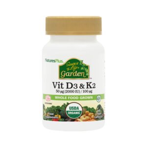 Nature's Plus Garden D3+K2 vegan vitamin bottle